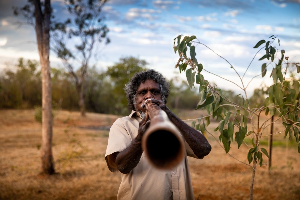 Aboriginal Man with Didgeridoo