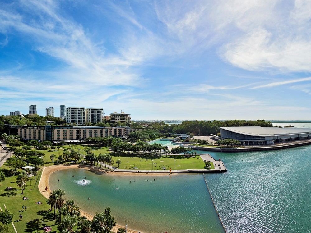 Darwin Waterfront and Darwin Convention Centre aerial