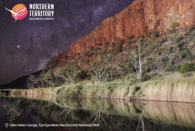 Glen Helen night A6 postcard