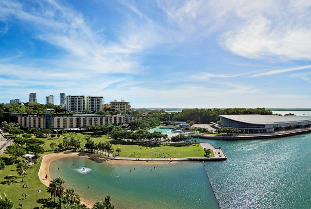 Darwin Waterfront and Darwin Convention Centre aerial