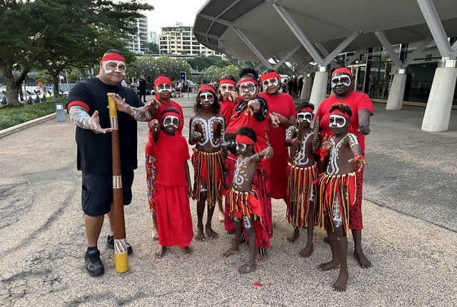 The Garramilla gulwa dancers performed at the conference welcome ceremony