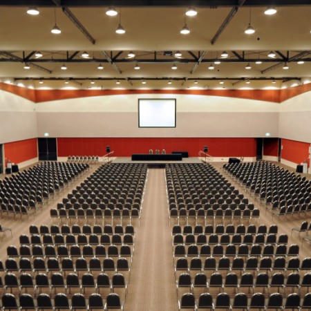 Large auditorium in Alice Springs Convention Centre with ample seating 
