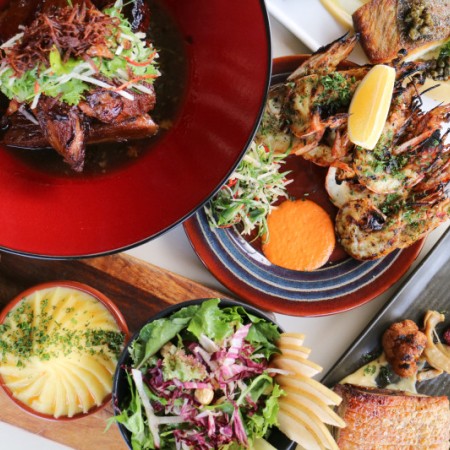 Plates of food at Wharf One Food & Wine