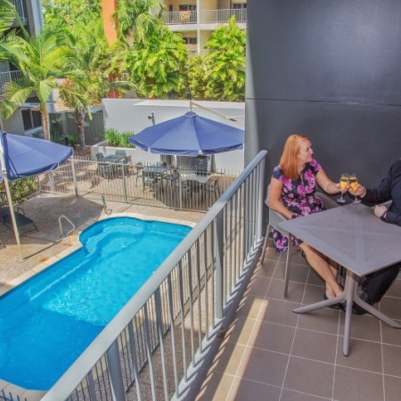 Hudson Parap balcony with pool view 