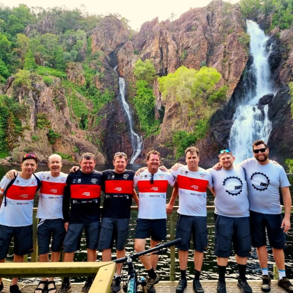 Group of people standing infront of Wangi Falls 