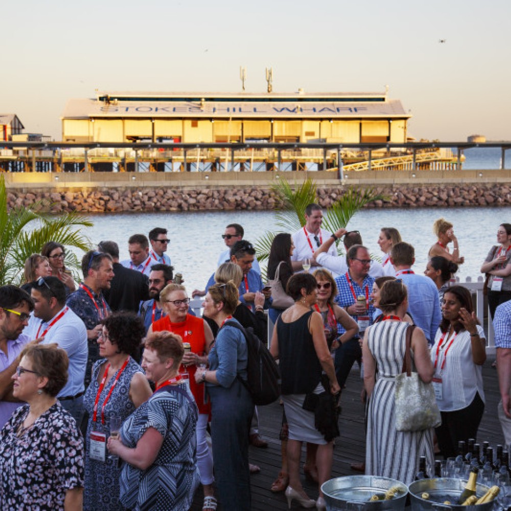 Group of people at function at Wharf One Food & Wine