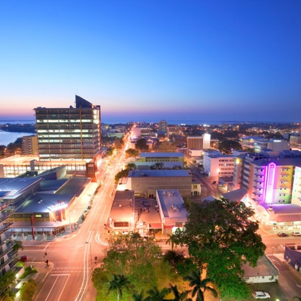 Twilight view of Darwin CBD